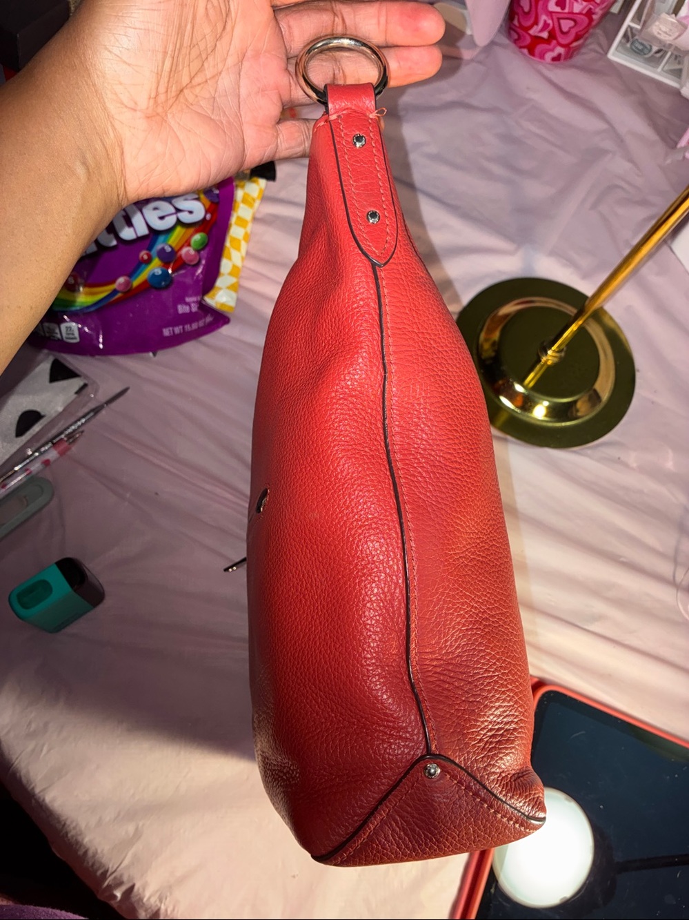 Coach Coach Abby Duffle in a salmon pink color pebbled leather bag! - Picture 3 of 13